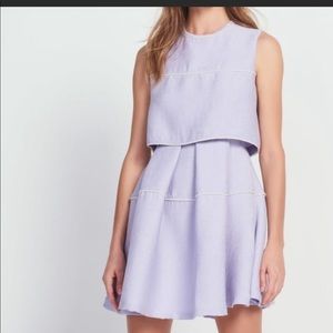 Sandro pearl-embellished mini dress light purple